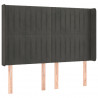 Cabecero con LED de terciopelo gris oscuro 147x16x118/128 cm 3