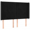 Cabeceira de cama c/ luzes LED veludo 147x16x118/128 cm preto 3