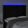Cabecero con LED de terciopelo negro 147x16x118/128 cm 4