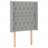 Cabecero con LED de tela gris claro 83x16x118/128 cm 3