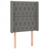 Cabeceira cama c/ luzes LED tecido 83x16x118/128cm cinza-escuro 3