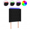 Cabecero con LED de tela negro 83x16x118/128 cm 2