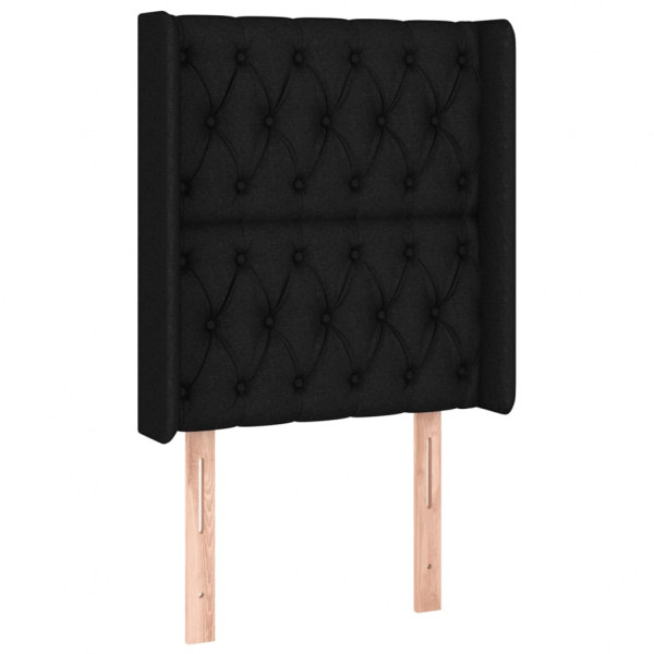 Cabecero con LED de tela negro 83x16x118/128 cm M 3