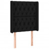 Cabeceira de cama c/ luzes LED tecido 83x16x118/128 cm preto 3
