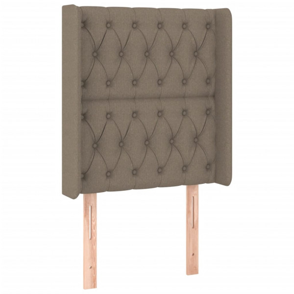 Cabeceira cama c/ LED tecido 83x16x118/128 cm cinza-acastanhado M 3