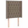 Cabecero con LED de tela gris taupe 83x16x118/128 cm 3
