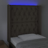 Cabecero con LED de tela gris taupe 83x16x118/128 cm 4