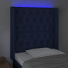 Cabecero con LED de tela azul 83x16x118/128 cm 4