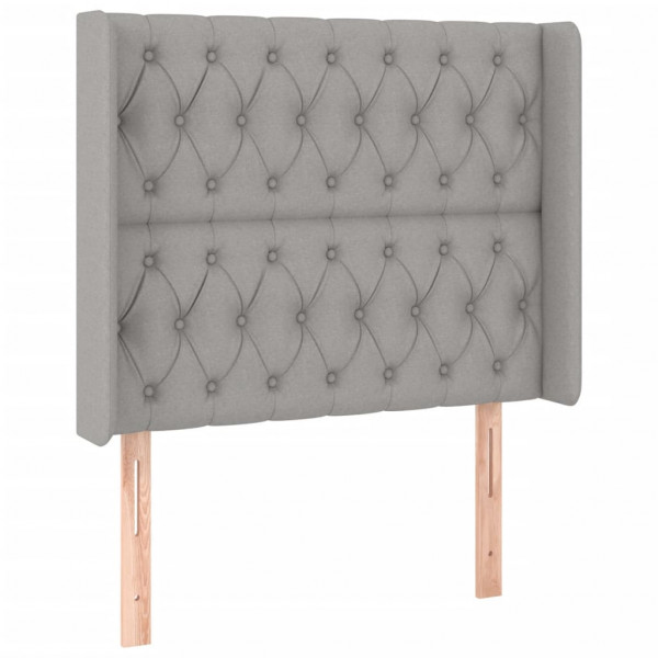 Cabecero con LED de tela gris claro 93x16x118/128 cm M 3