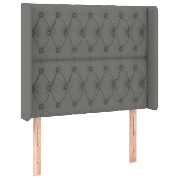 Cabecero con LED de tela gris oscuro 93x16x118/128 cm M 3
