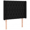 Cabeceira de cama c/ luzes LED tecido 93x16x118/128 cm preto 3