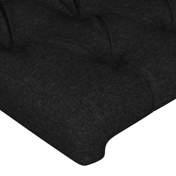 Cabecero con LED de tela negro 93x16x118/128 cm M 5