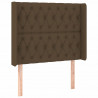 Cabecero con LED de tela marrón oscuro 93x16x118/128 cm 3