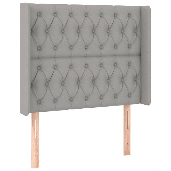 Cabecero con LED de tela gris claro 103x16x118/128 cm M 3
