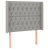 Cabeceira cama c/ luzes LED tecido 103x16x118/128cm cinza-claro 3