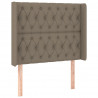 Cabeceira cama c/ LED tecido 103x16x118/128cm cinza-acastanhado 3