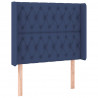 Cabecero con LED de tela azul 103x16x118/128 cm 3