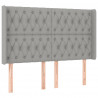 Cabeceira cama c/ luzes LED tecido 147x16x118/128cm cinza-claro 3