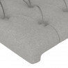 Cabeceira cama c/ luzes LED tecido 147x16x118/128cm cinza-claro 5