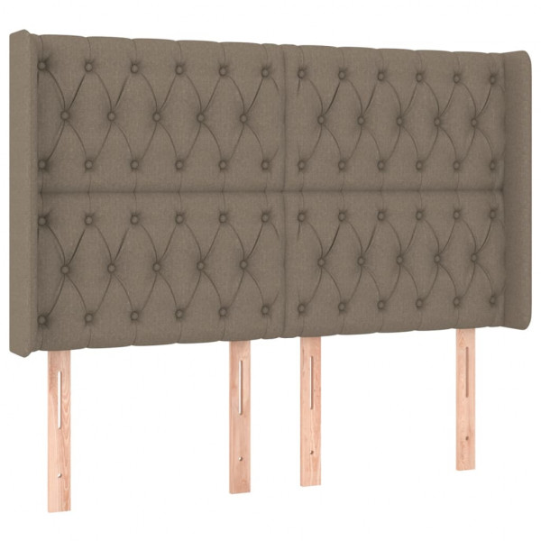 Cabecero con LED de tela gris taupe 147x16x118/128 cm M 3