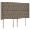 Cabecero con LED de tela gris taupe 147x16x118/128 cm 3