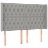 Cabecero con LED de tela gris claro 163x16x118/128 cm 3