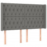 Cabecero con LED de tela gris oscuro 163x16x118/128 cm 3