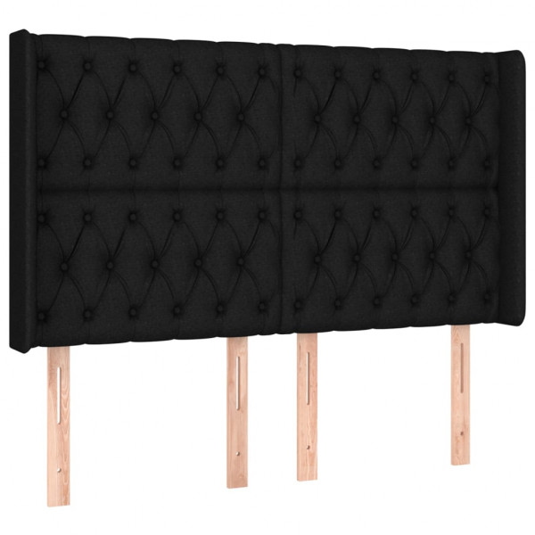 Cabecero con LED de tela negro 163x16x118/128 cm M 3
