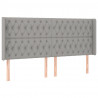Cabecero con LED de tela gris claro 183x16x118/128 cm 3