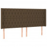 Cabeceira de cama c/ luzes LED tecido 203x16x118/128cm castanho 3