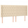 Cabeceira cama c/ luzes LED tecido 203x16x118/128 cm cor creme 3