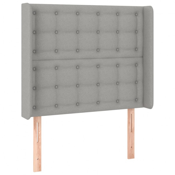 Cabecero con LED de tela gris claro 83x16x118/128 cm M 3