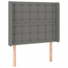 Cabecero con LED de tela gris oscuro 83x16x118/128 cm 3