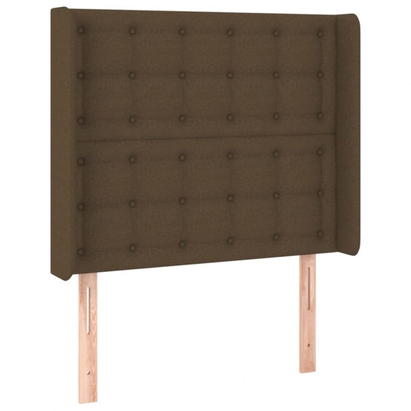 Cabecero con LED de tela marrón oscuro 83x16x118/128 cm M 3