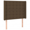 Cabecero con LED de tela marrón oscuro 83x16x118/128 cm 3