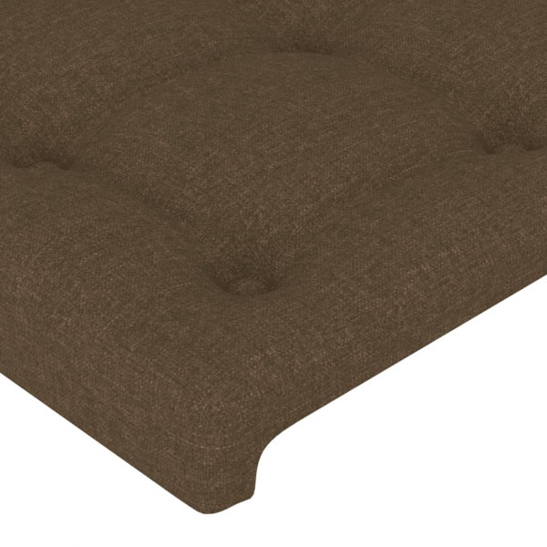 Cabeceira de cama c/ luzes LED tecido 83x16x118/128 cm castanho M 5