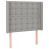 Cabecero con LED de tela gris claro 93x16x118/128 cm 3