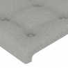 Cabecero con LED de tela gris claro 93x16x118/128 cm 5
