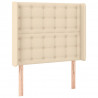 Cabecero con LED de tela color crema 93x16x118/128 cm 3