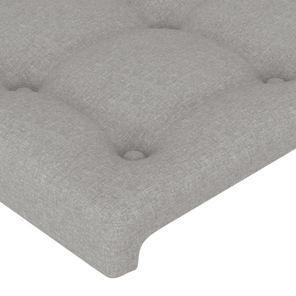 Cabecero con LED de tela gris claro 103x16x118/128 cm M 5
