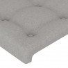 Cabecero con LED de tela gris claro 103x16x118/128 cm 5