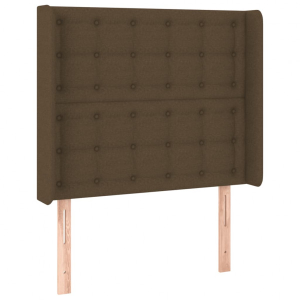 Cabecero con LED de tela marrón oscuro 103x16x118/128 cm M 3