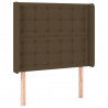 Cabecero con LED de tela marrón oscuro 103x16x118/128 cm 3