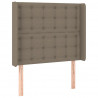 Cabeceira cama c/ LED tecido 103x16x118/128cm cinza-acastanhado 3
