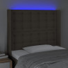 Cabeceira cama c/ LED tecido 103x16x118/128cm cinza-acastanhado 4