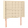 Cabecero con LED de tela color crema 103x16x118/128 cm 3