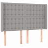 Cabeceira cama c/ luzes LED tecido 147x16x118/128cm cinza-claro 3