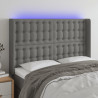 Cabecero con LED de tela gris oscuro 147x16x118/128 cm 1