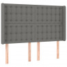 Cabeceira de cama c/ LED tecido 147x16x118/128 cm cinza-escuro 3