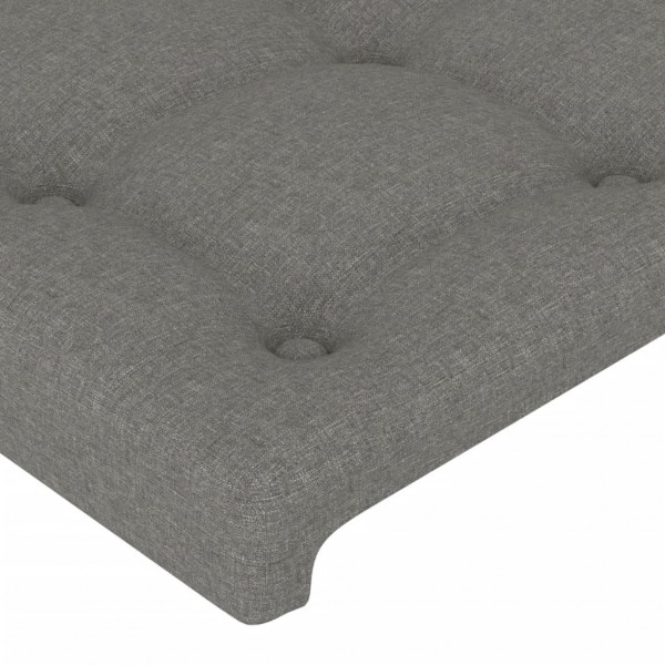 Cabecero con LED de tela gris oscuro 147x16x118/128 cm M 5